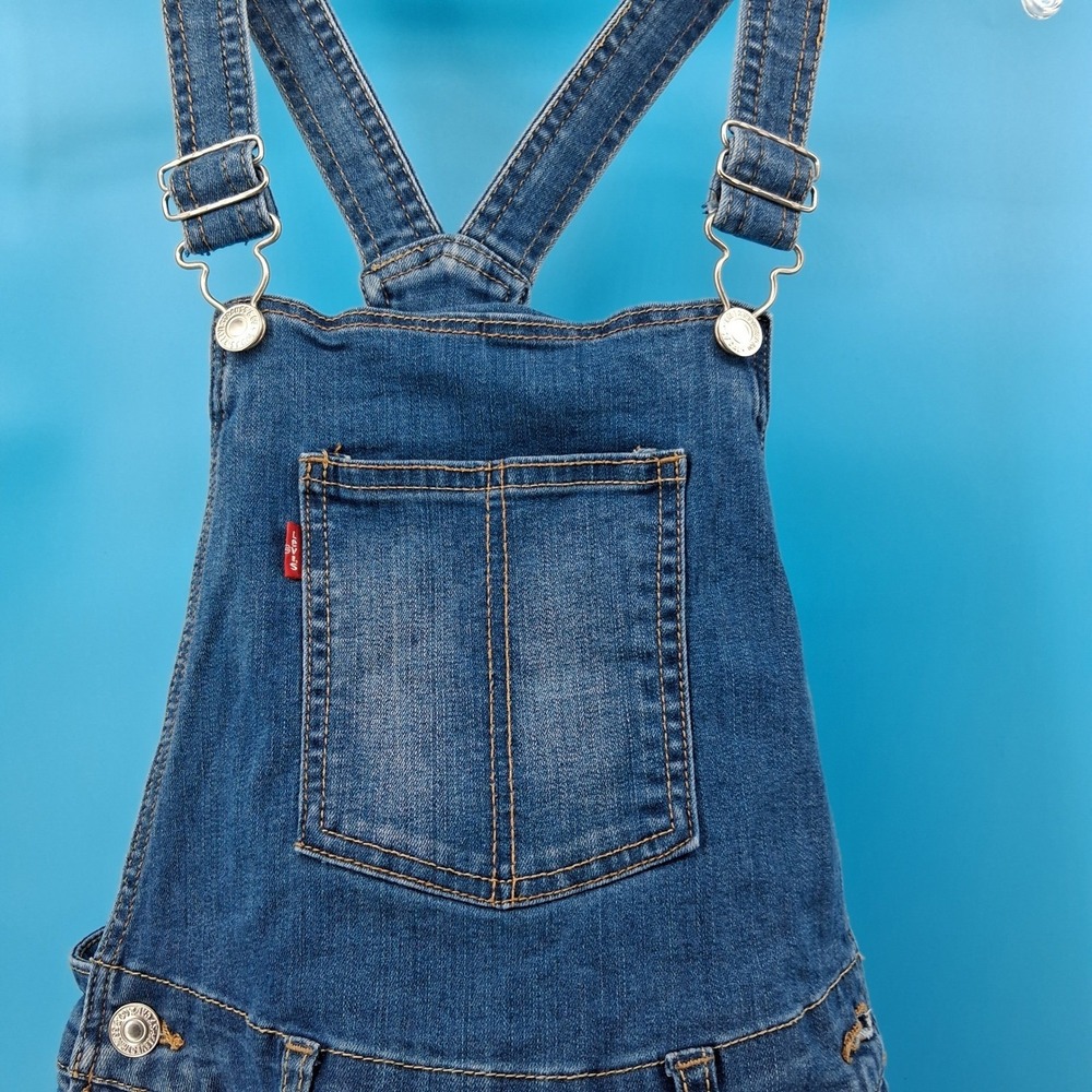 Levi's Overalls Girls 12R Blue Denim Adjustable Strap Casual One Piece Classic